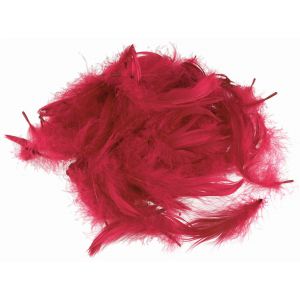 Piórka dekoracyjne Czakos w torebce 10g, Czerwone